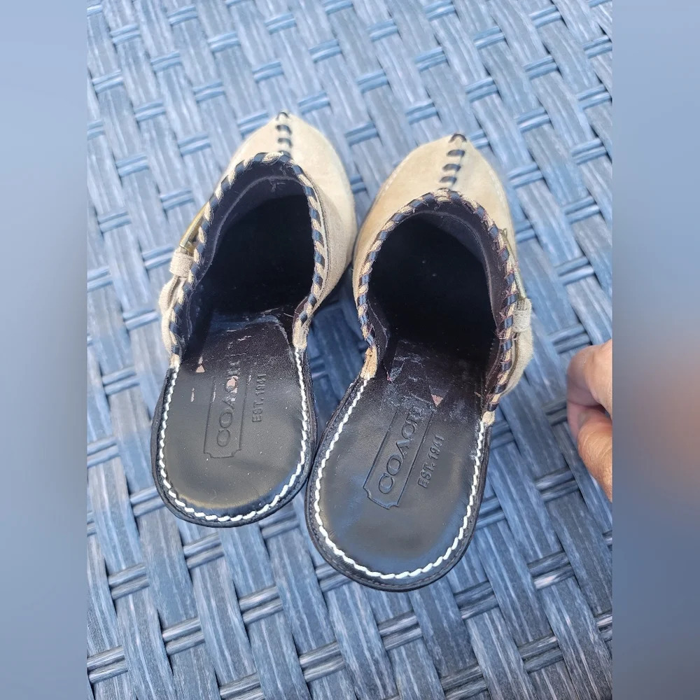 COACH "Katryna"‎ Suede Mule Heels, Size 6 - Picture 4 of 8